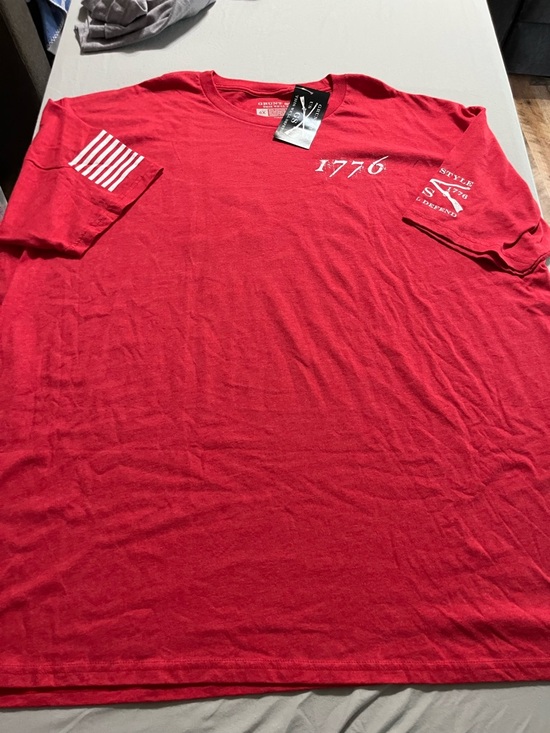 Grunt Style Other - Men's Red Grunt Style 4X 1776 Graphic Short Sleeve Shirt